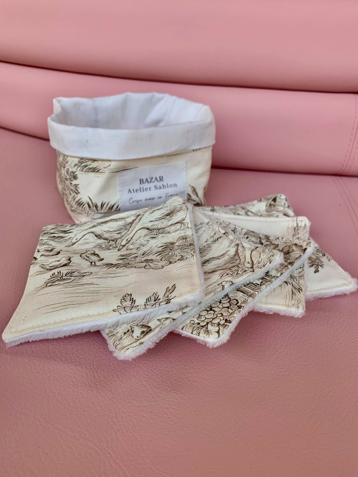 Panier lingettes réutilisables - Jouy de Fruits Moka