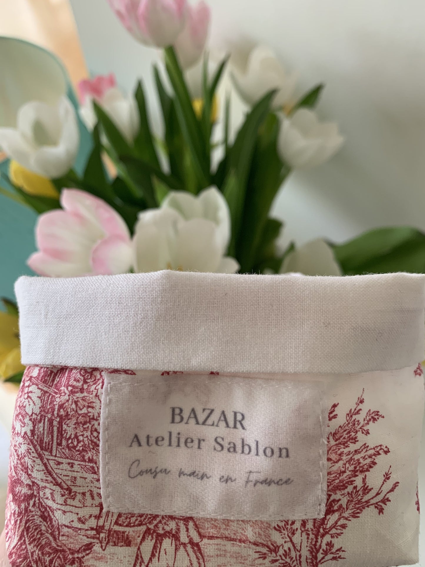 Panier lingettes réutilisables - Jouy de Fruits mini rouges