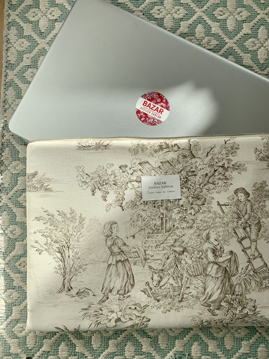 Pochette Ordinateur 13'' - Jouy de Fruits Moka