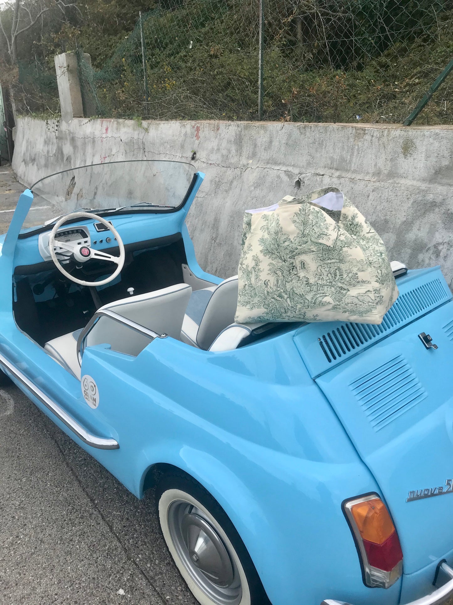 CABAS TOILE DE JOUY VERT / CABAS MADE IN FRANCE