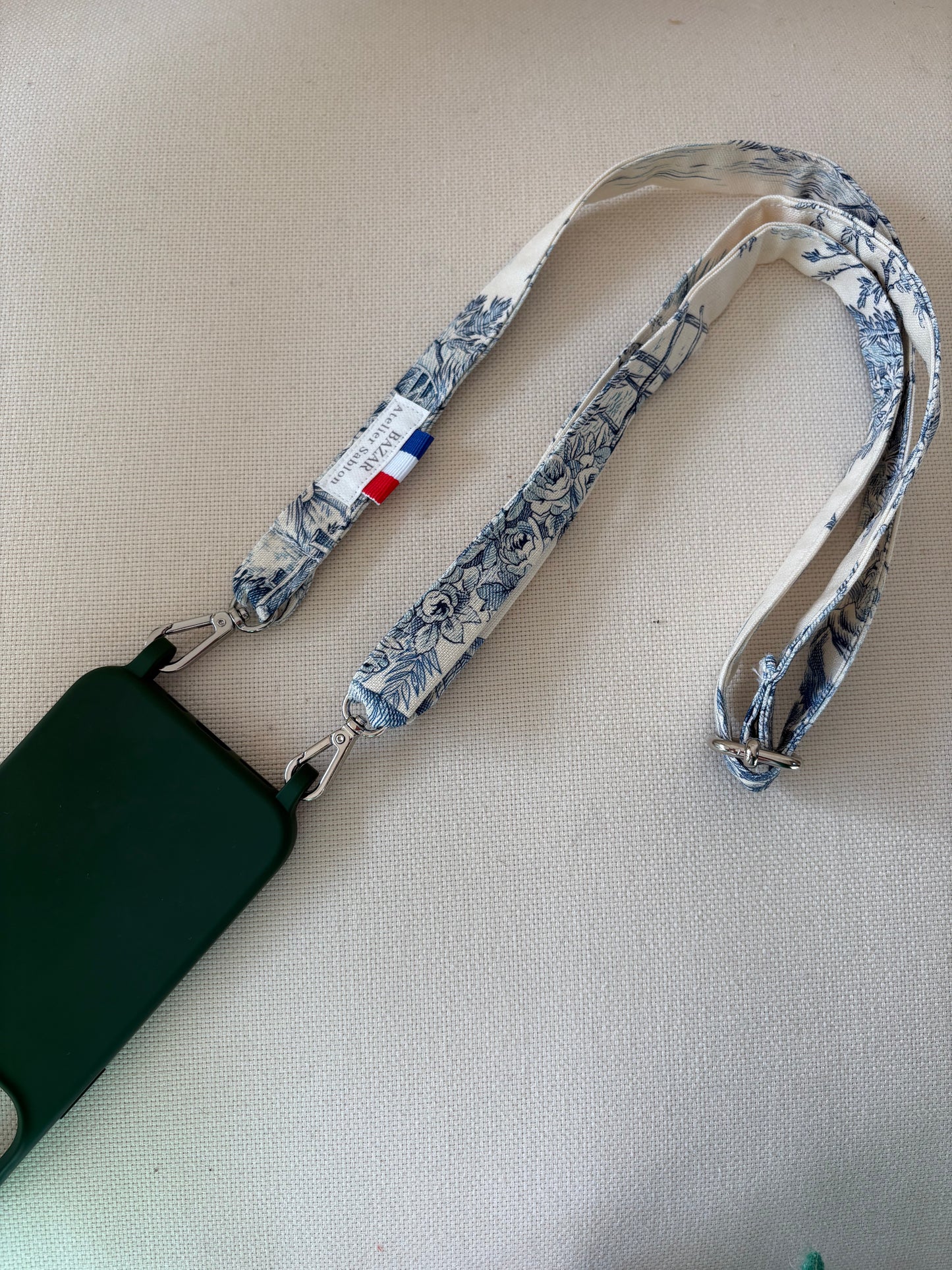 Bandoulière de téléphone - Jouy de Fruits Bleu