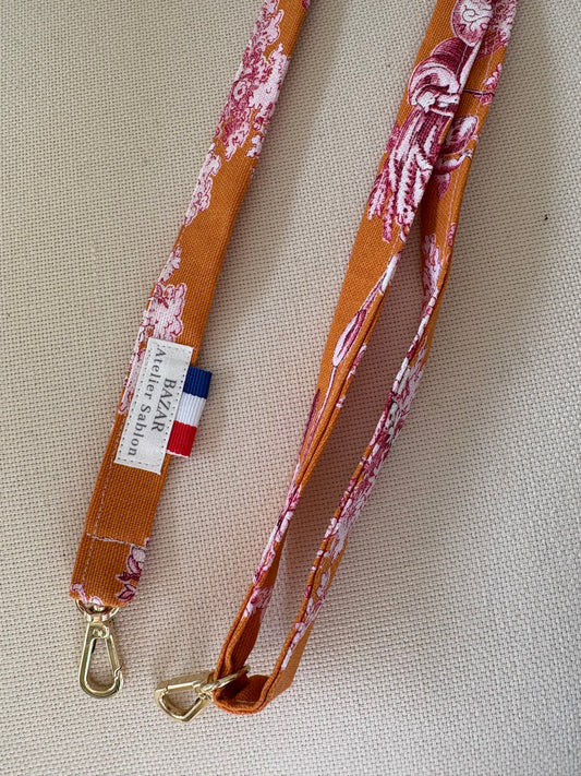 Bandoulière de téléphone - Jouy de Fruits Orange