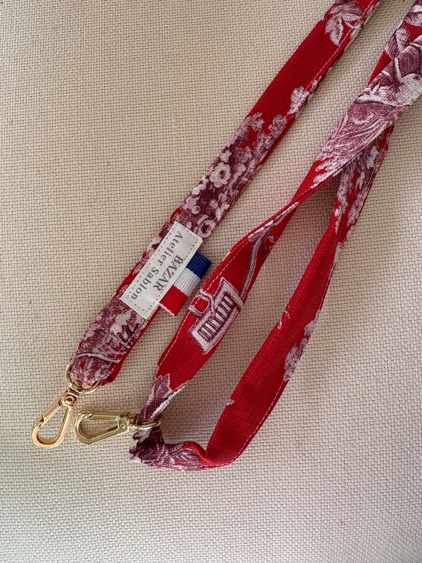 Bandoulière de téléphone - Jouy de Fruits Rouge coquelicot