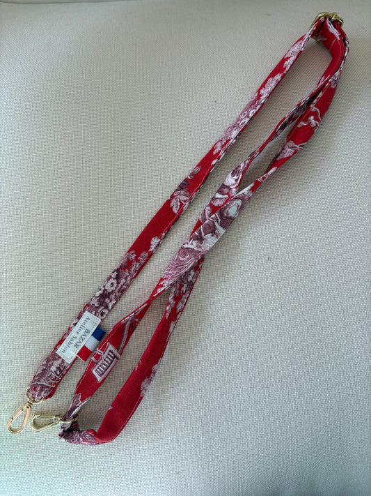 Bandoulière de téléphone - Jouy de Fruits Rouge coquelicot