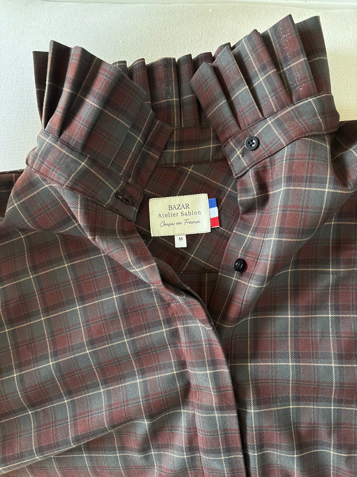 Précommande Chemise manche longue - Marie-Antoinette Tartan Pion Marron