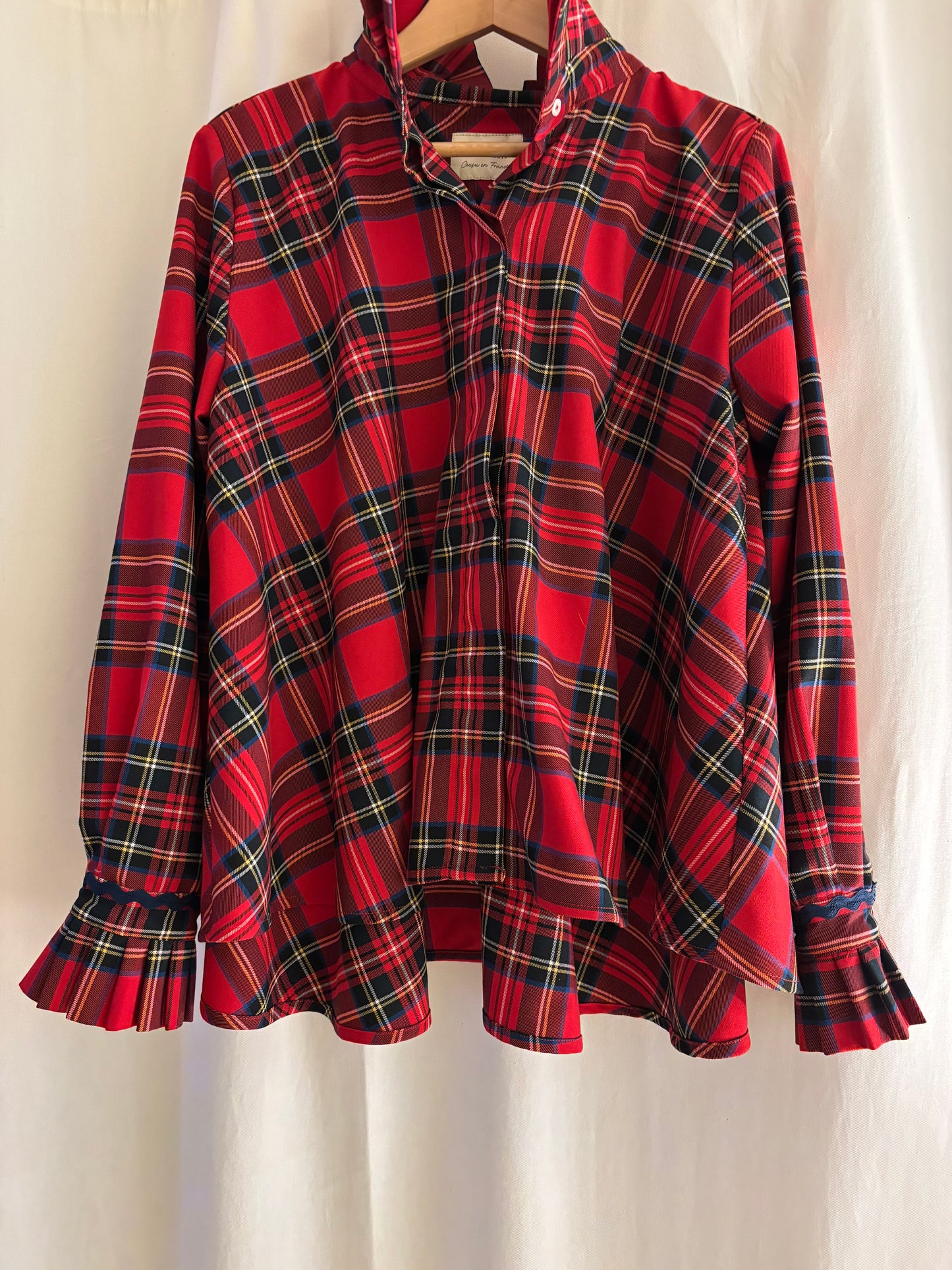 Précommande Chemise manche longue - Marie-Antoinette Tartan Pion Rouge