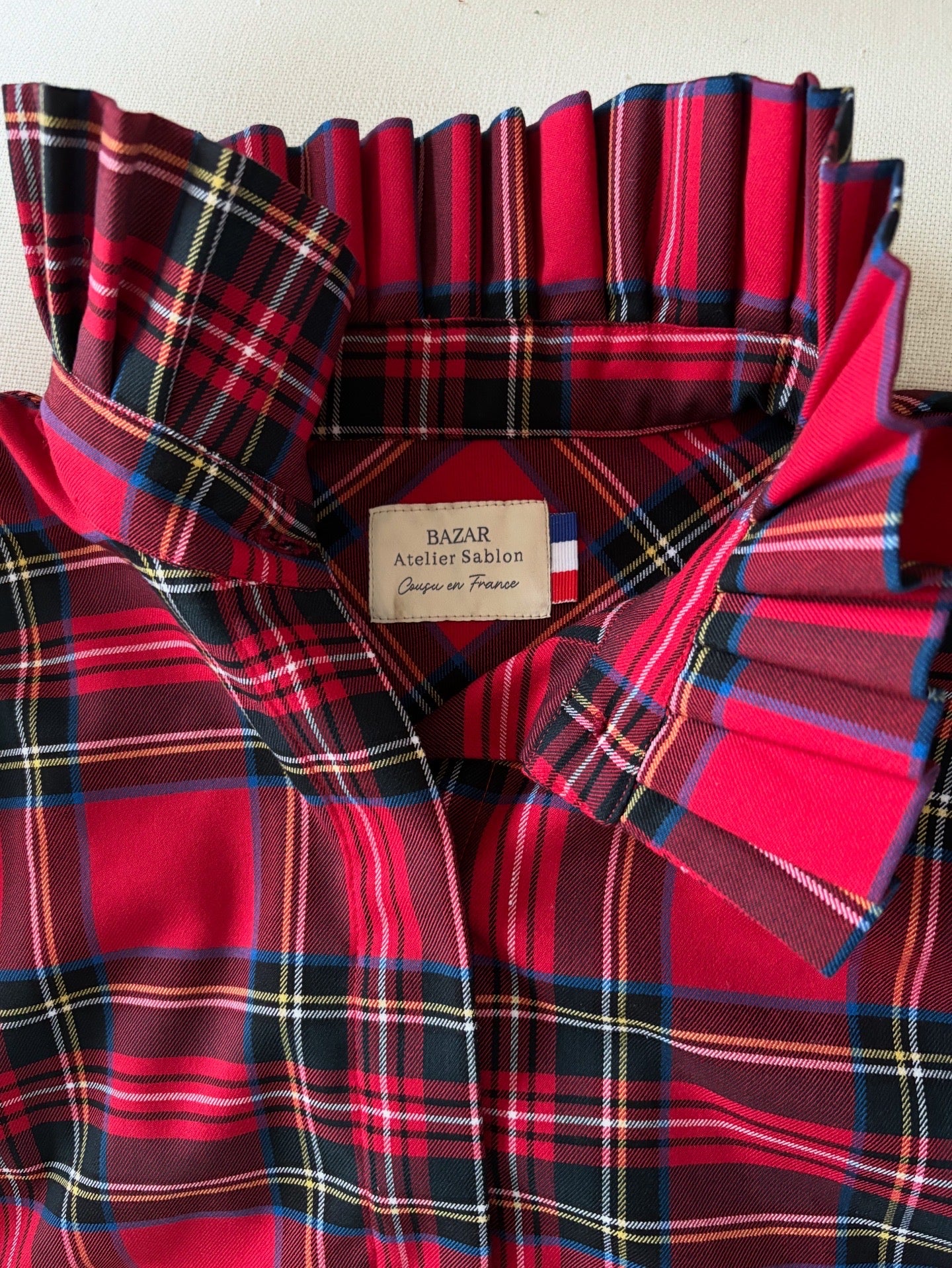 Précommande Chemise manche longue - Marie-Antoinette Tartan Pion Rouge