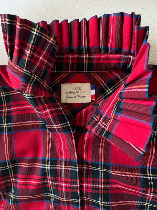 Précommande Chemise manche longue - Marie-Antoinette Tartan Pion Rouge