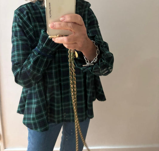 Précommande Chemise manche longue - Marie-Antoinette Tartan Pion Vert