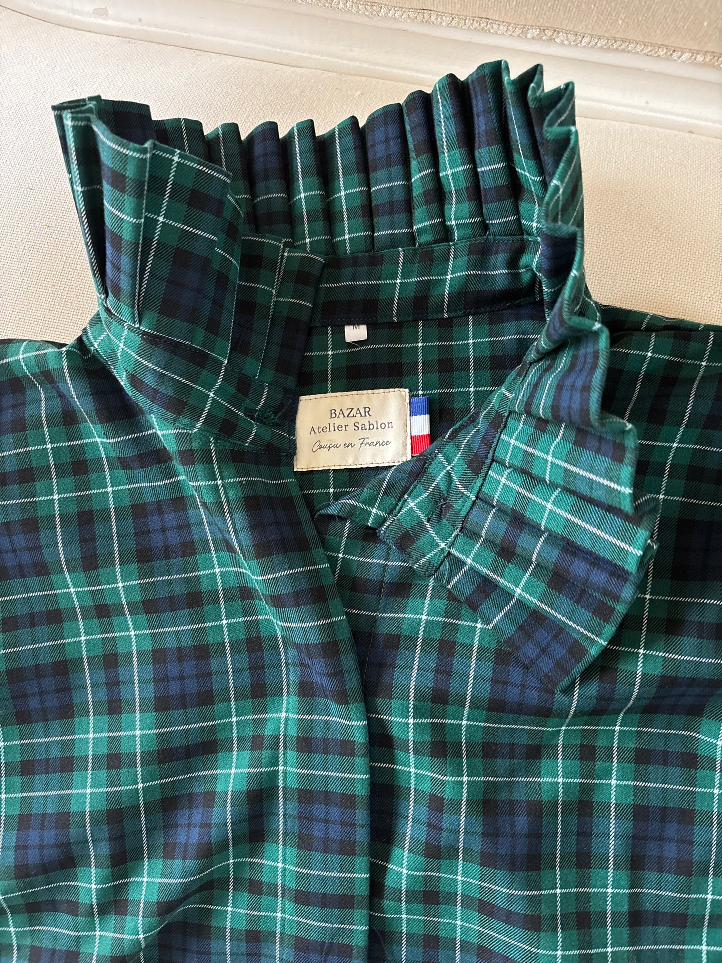 Précommande Chemise manche longue - Marie-Antoinette Tartan Pion Vert
