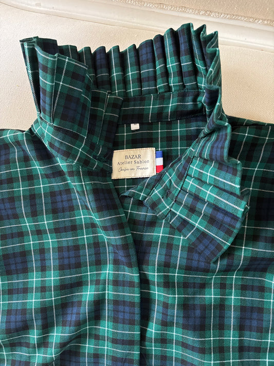Précommande Chemise manche longue - Marie-Antoinette Tartan Pion Vert