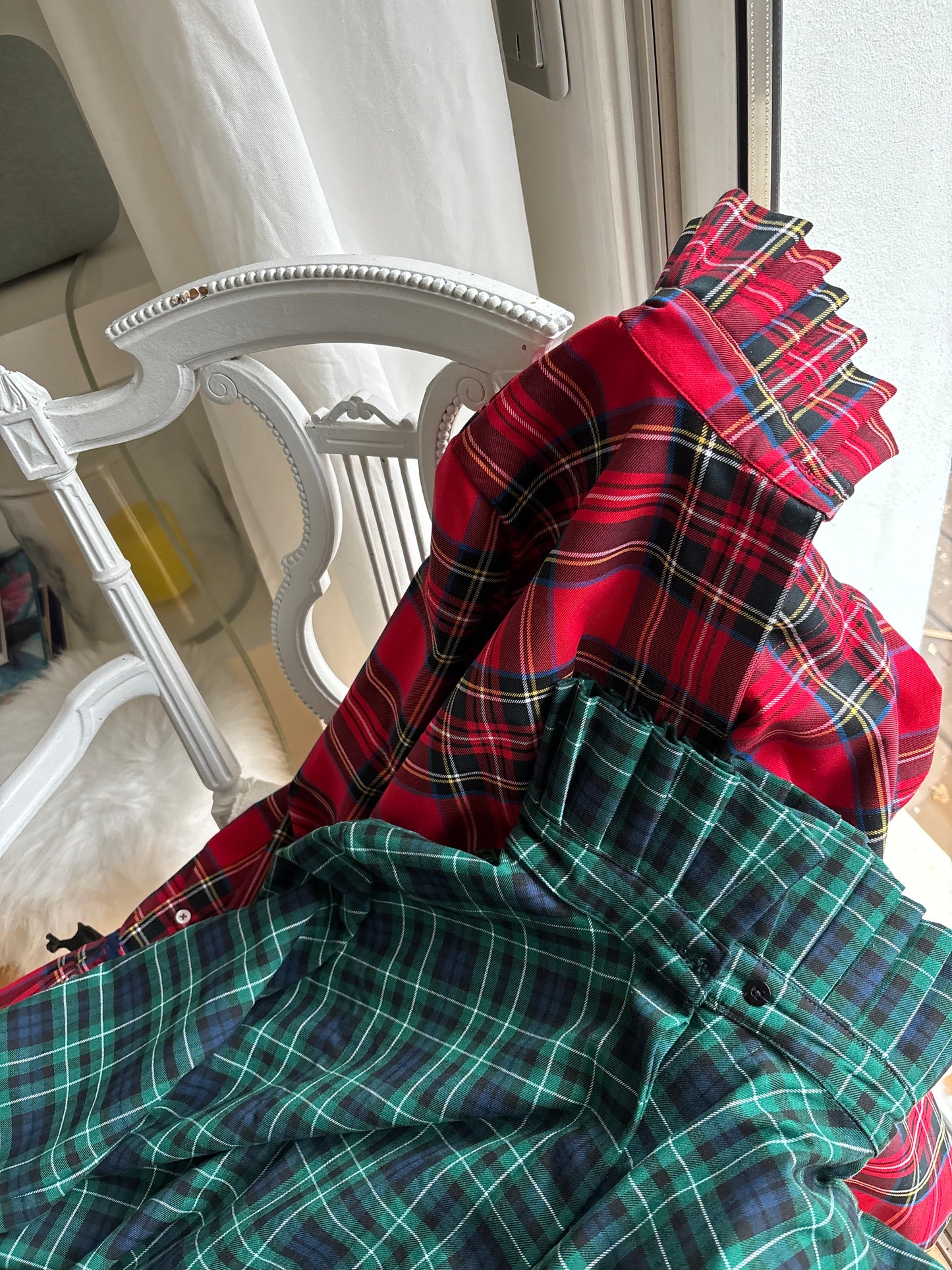 Précommande Chemise manche longue - Marie-Antoinette Tartan Pion Rouge