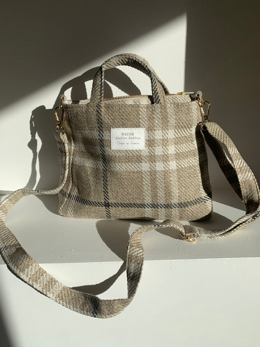 Mini Cabas - Tartan Pion Taupe