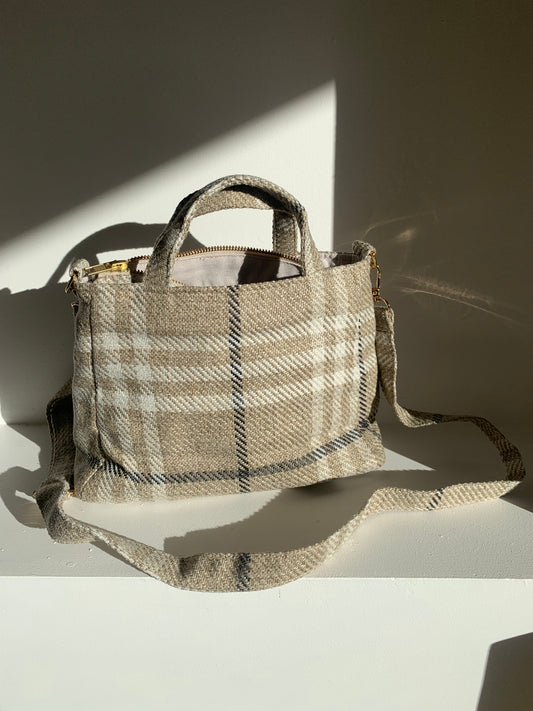 Mini Cabas - Tartan Pion Taupe
