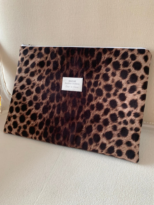 Pochette Ordinateur 14'' - Pile Poil Léopard