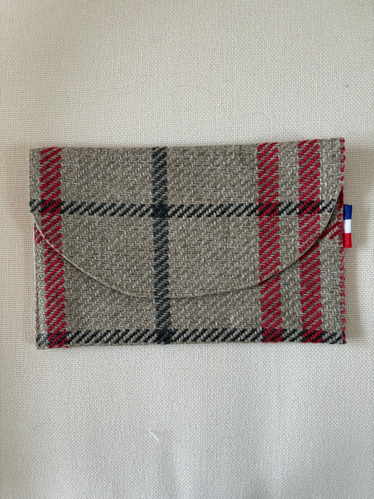 Pochette enveloppe - Tartan Pion Rouge
