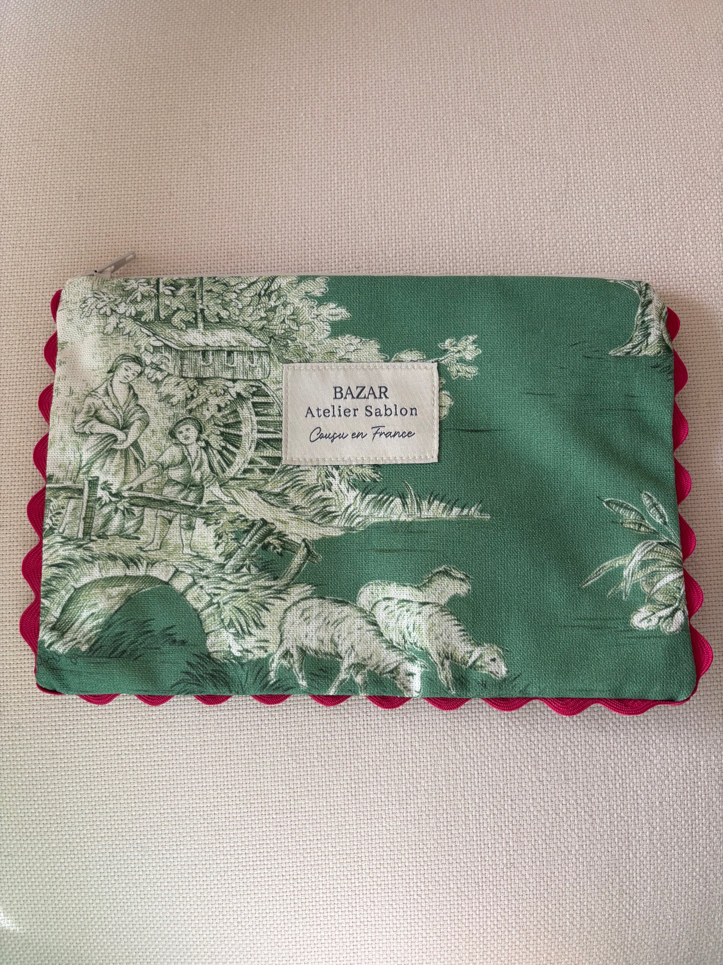 Pochette Plate - Jouy de Fruits Menthe Croquet