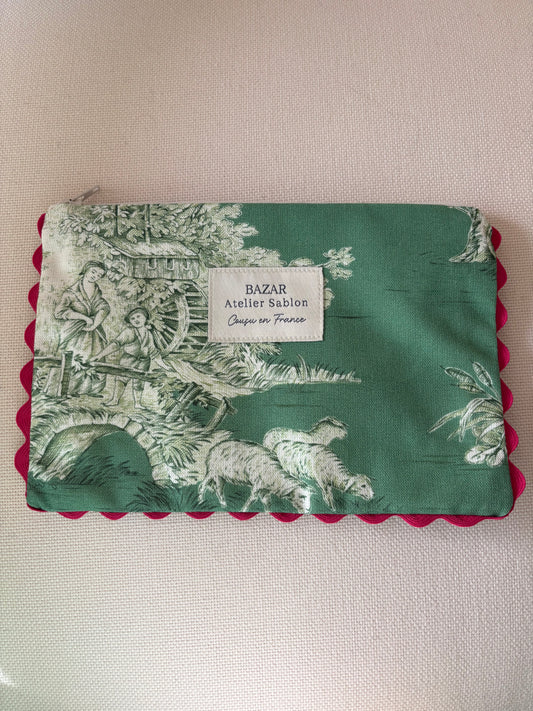 Pochette Plate - Jouy de Fruits Menthe Croquet