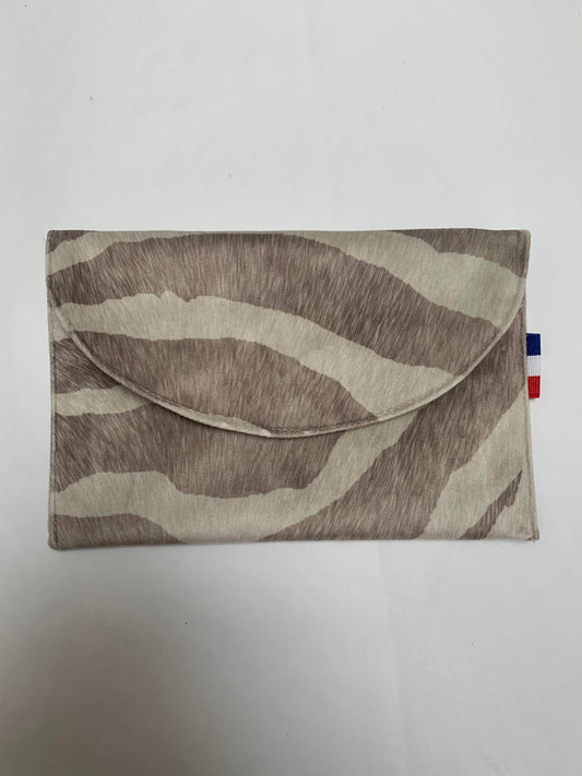 Pochette enveloppe - Pile Poil Zèbre Beige