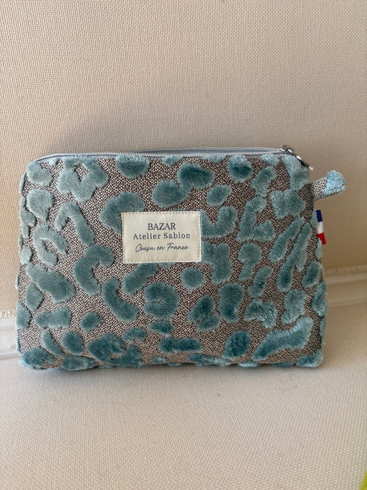 Trousse de Toilette - Pile Poil Léopard Argent