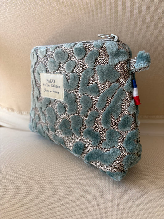 Trousse de Toilette - Pile Poil Léopard Argent