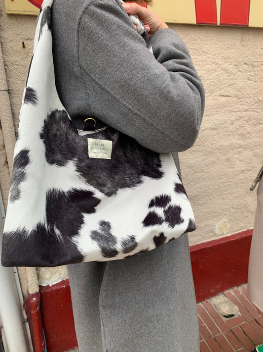 Besace - Pile Poil Vache Noire