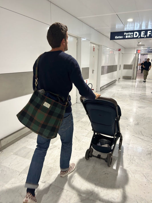 Cabas avec bandoulière - Tartan Pion Vert