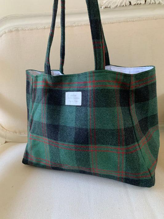 Cabas - Tartan Pion Vert