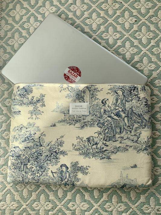 Pochette Ordinateur 14'' - Jouy de Fruits Bleue