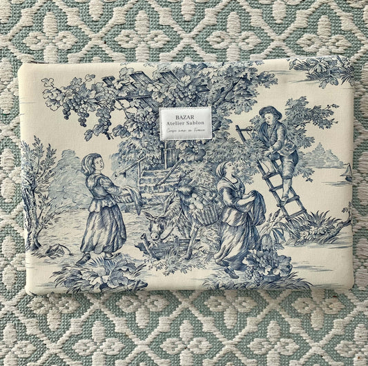 Pochette Ordinateur 15'' - Jouy de Fruits Bleu