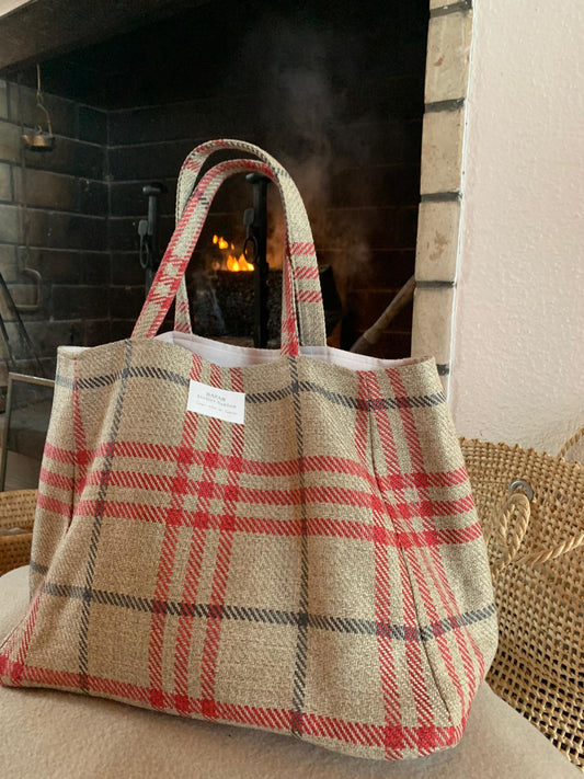 Cabas - Tartan Pion Rouge