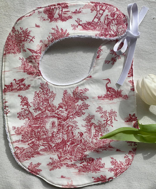 Bavoir naissance - Jouy de Fruits rouge