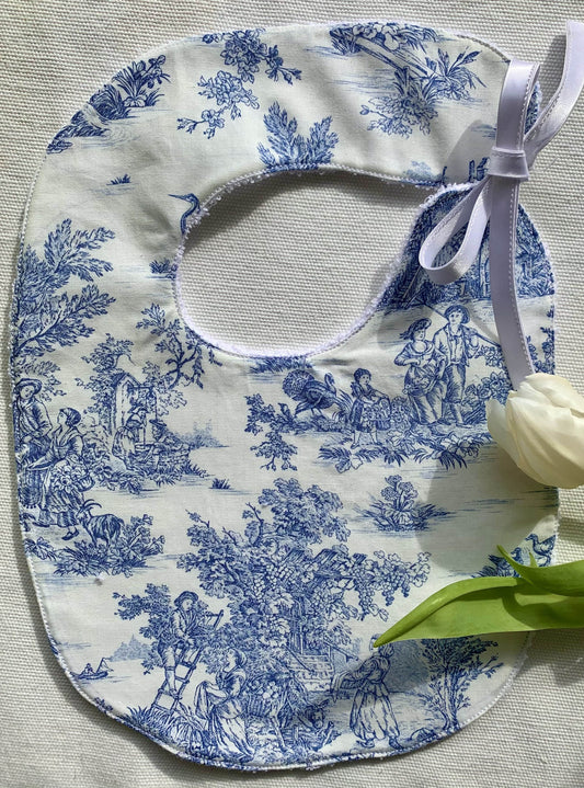 Bavoir naissance - Jouy de Fruits bleu