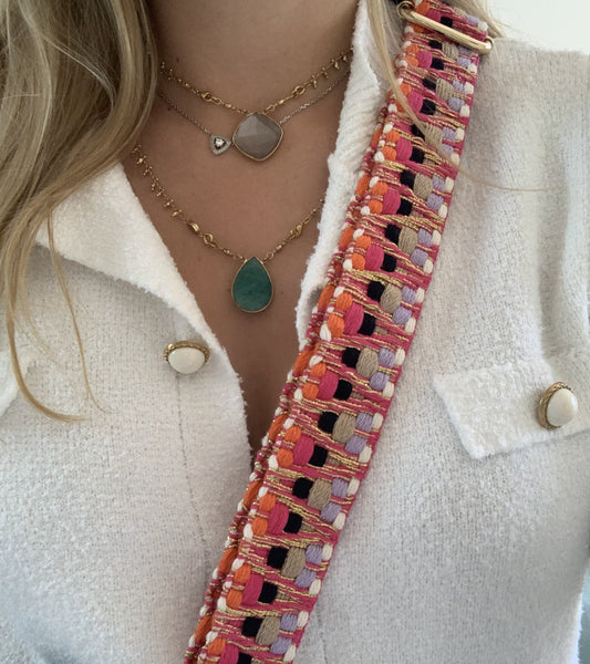 Bandoulière de sac - Rose Pailleté