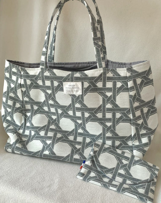 Cabas - Cannage Gris Souris