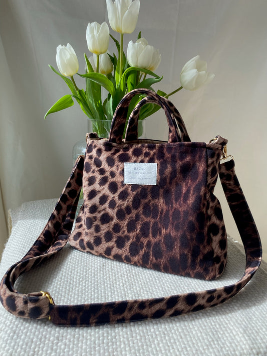 Mini cabas - Pile Poil Léopard