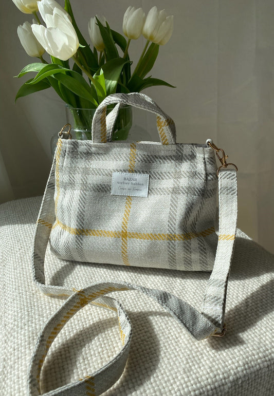 Mini Cabas - Tartan Pion Moutarde