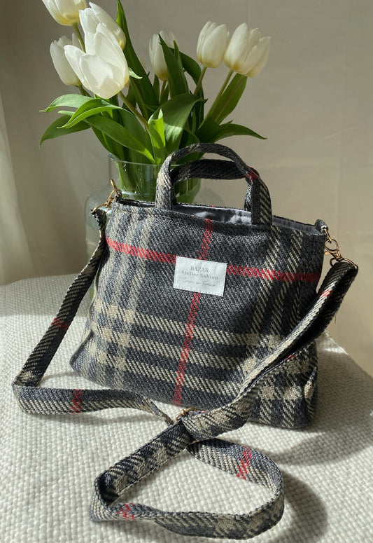 Mini Cabas - Tartan Pion Noir