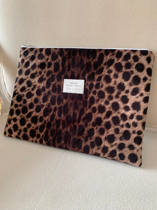 Pochette Ordinateur 13'' - Pile Poil Léopard