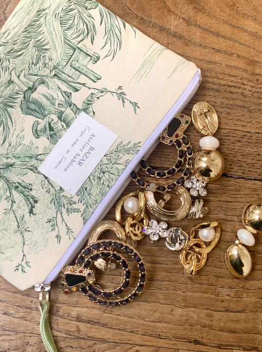 Pochette Plate - Jouy de Fruits Vert