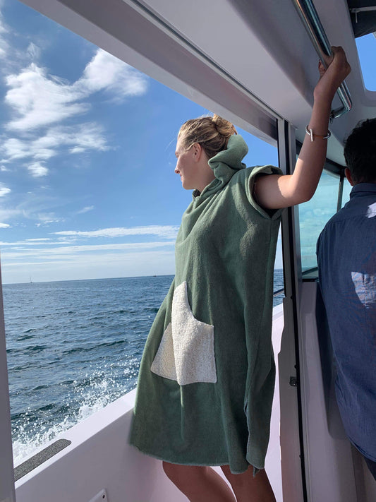 Poncho de bain Adulte - Moumoute Olive