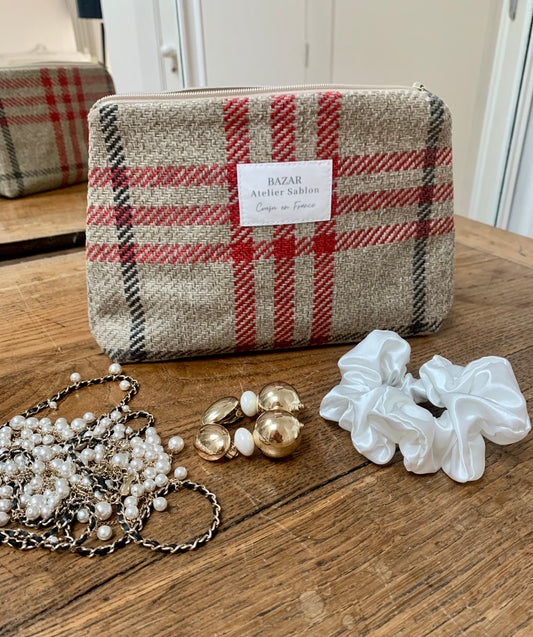 Trousse de Toilette - Tartan Pion Rouge