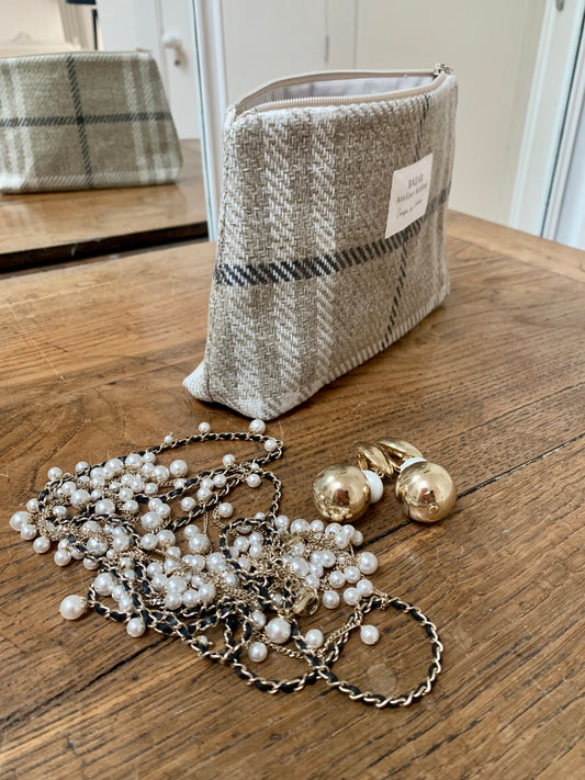 Trousse de Toilette - Tartan Pion Taupe