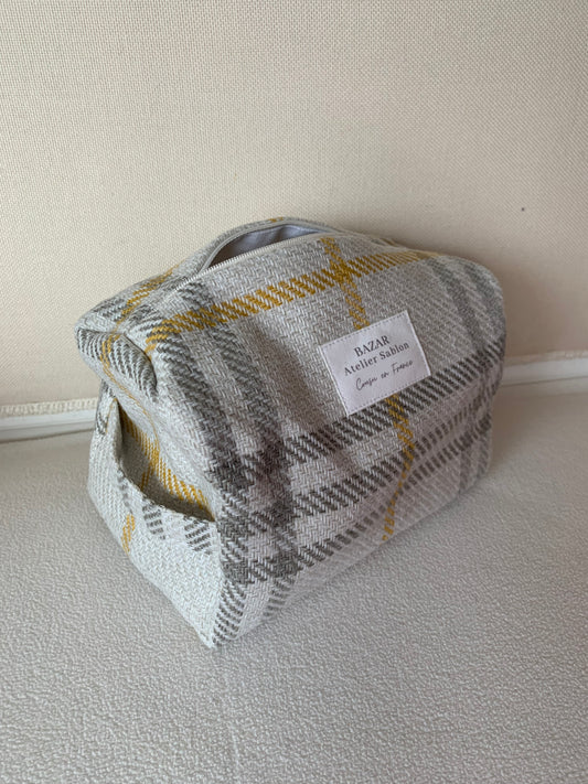 Trousse de Toilette XL - Tartan Pion Moutarde