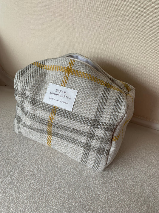 Trousse de Toilette XL - Tartan Pion Moutarde
