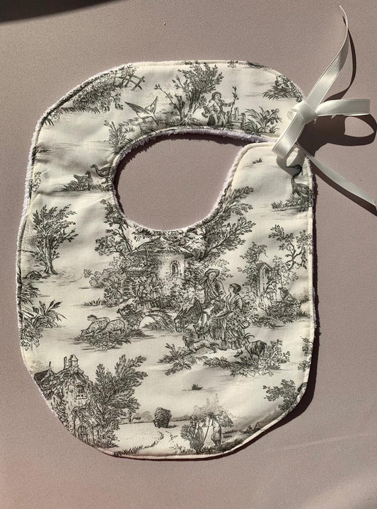 Bavoir naissance - Jouy de Fruits Gris