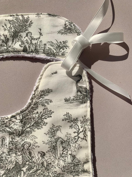 Bavoir naissance - Jouy de Fruits Gris