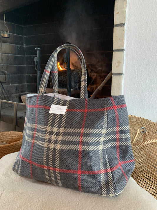 Cabas - Tartan Pion Noir