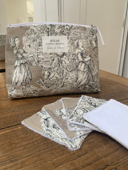 Trousse de Toilette - Jouy de Fruits Taupe