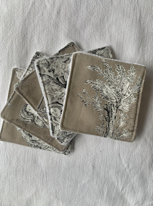 Lingettes réutilisables - Jouy de Fruits taupes